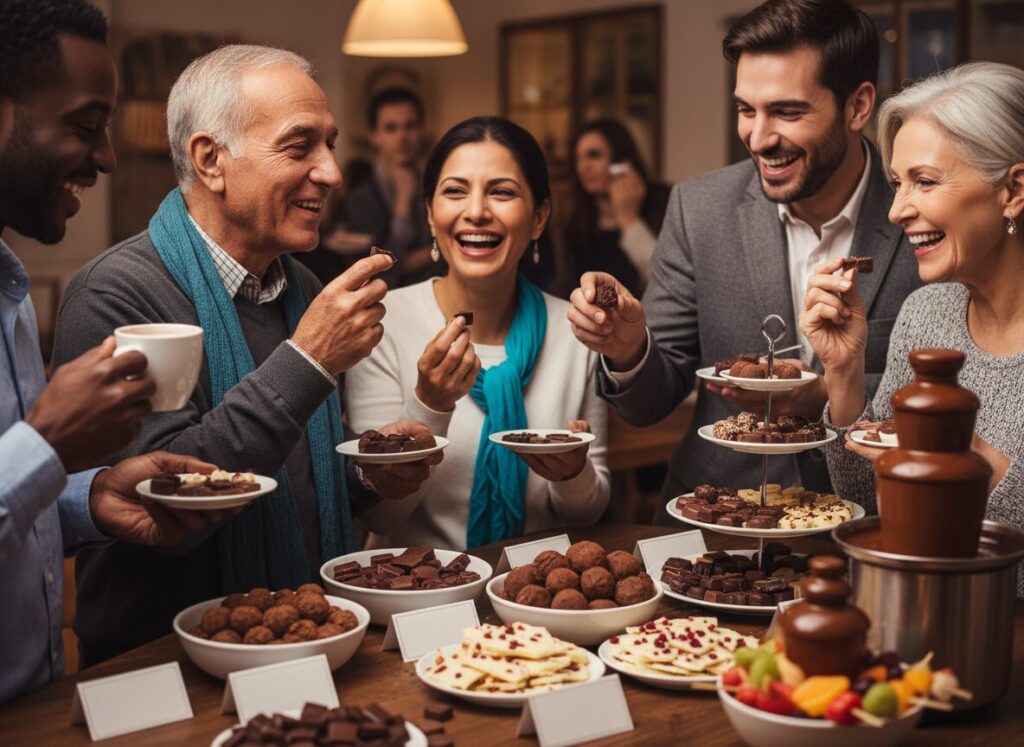 Sampling Chocolate at an event